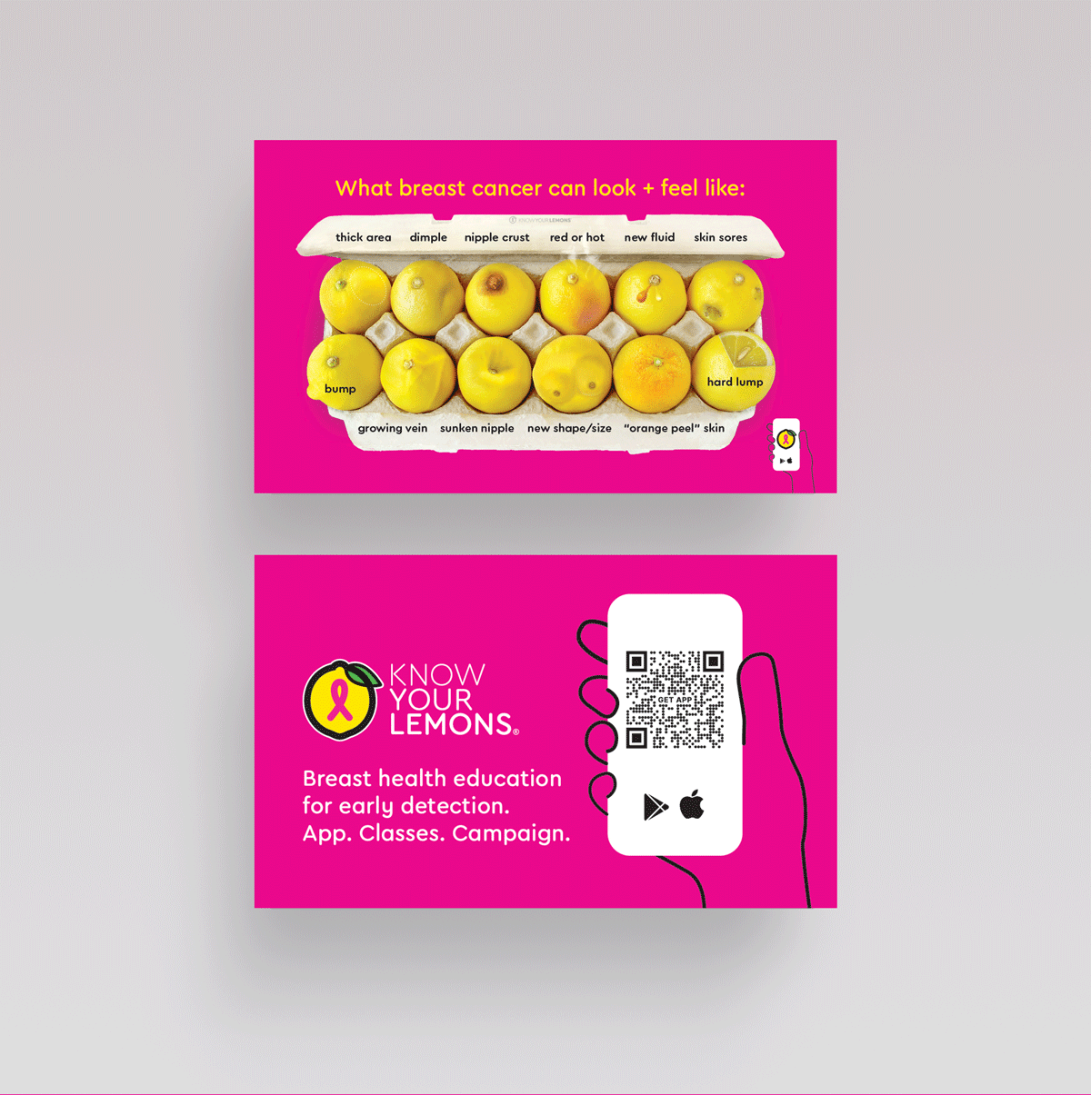 12 Signs: Know Your Lemons Breast Cancer Awareness Cards (1000 count) - Know Your Lemons Breast Cancer Awareness Shop