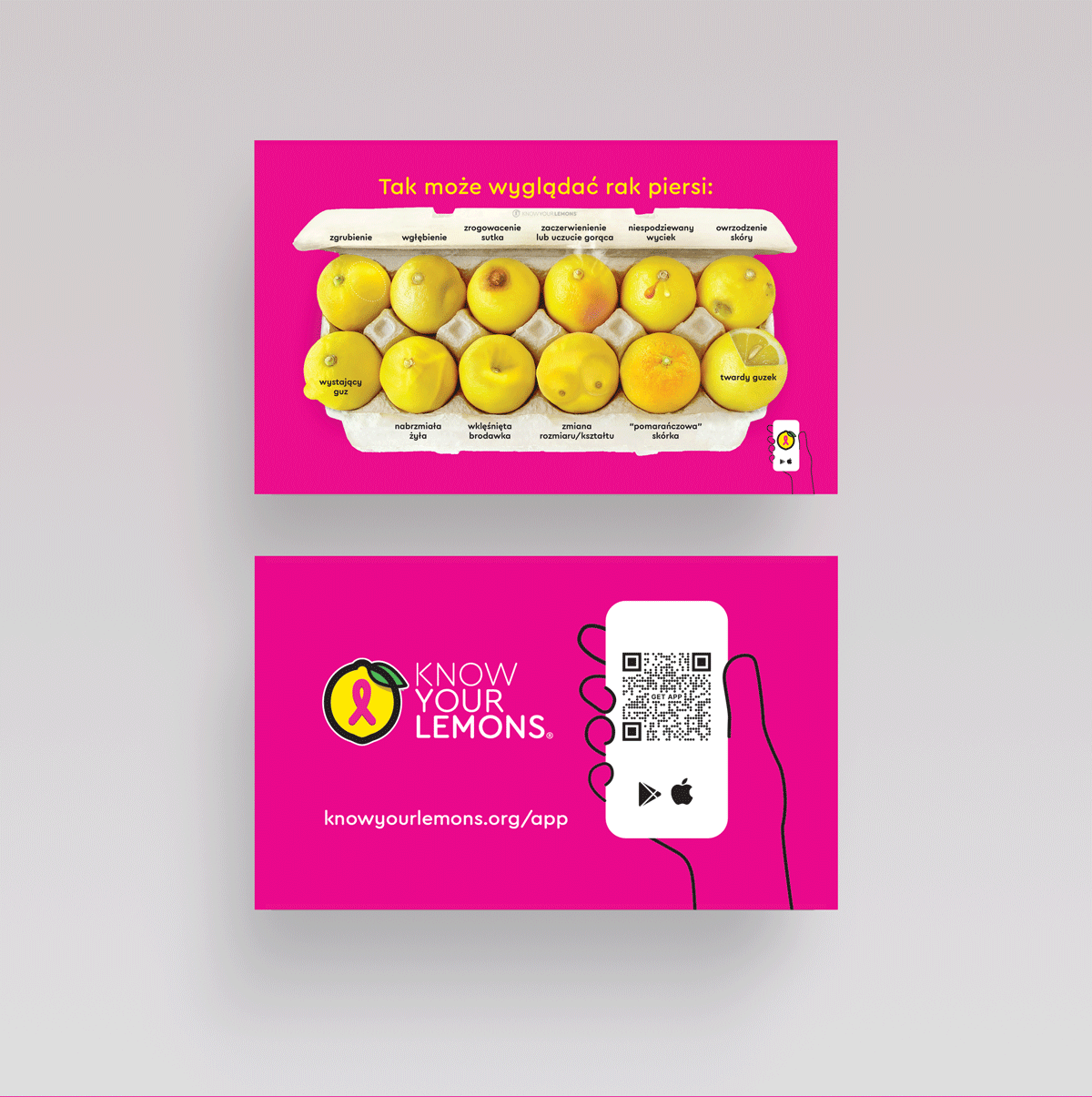 12 Signs: Know Your Lemons Breast Cancer Awareness Cards (1000 count) - Know Your Lemons Breast Cancer Awareness Shop