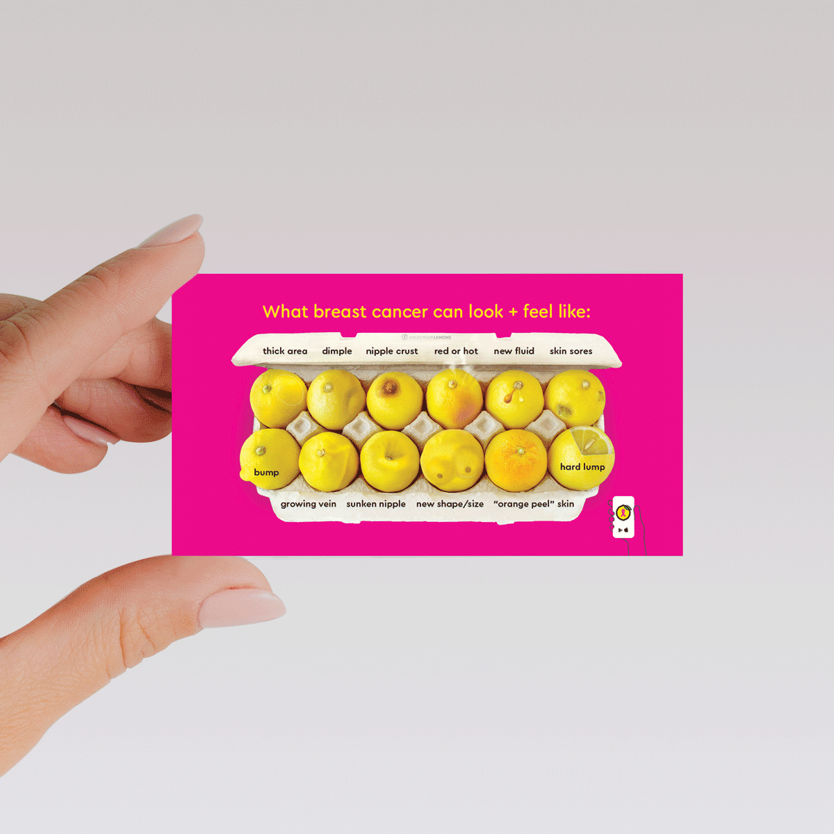 12 Signs: Know Your Lemons Breast Cancer Awareness Cards (1000 count) - Know Your Lemons Breast Cancer Awareness Shop