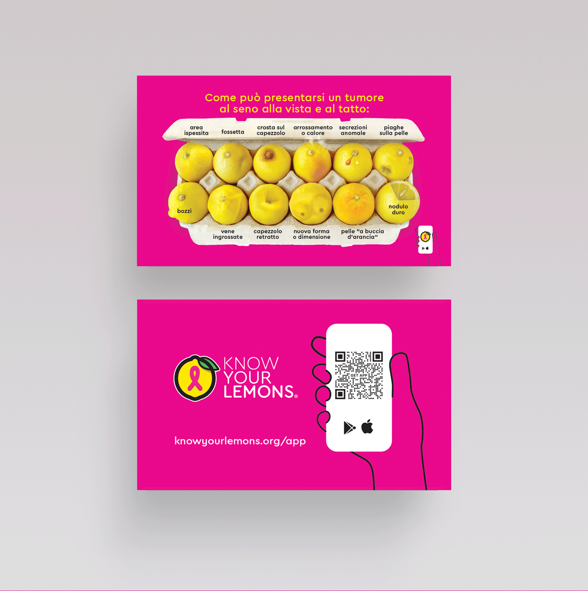 12 Signs: Know Your Lemons Breast Cancer Awareness Cards (1000 count) - Know Your Lemons Breast Cancer Awareness Shop