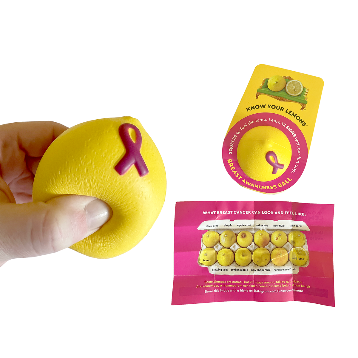 Breast Self-Exam Kit (Single, USA ONLY) - Know Your Lemons Breast Cancer Awareness Shop