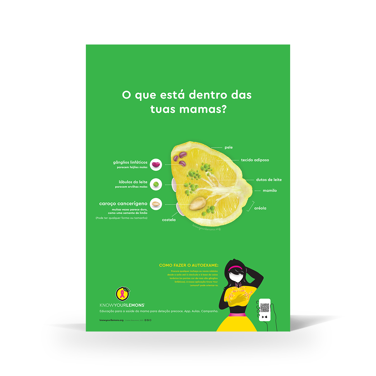 Breast Self-Exam Poster - Know Your Lemons Breast Cancer Awareness