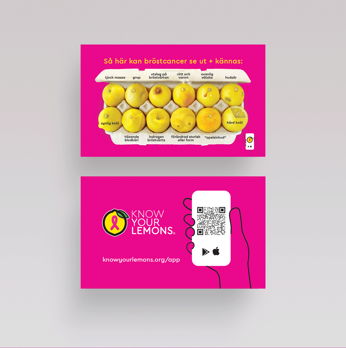 12 Signs: Know Your Lemons Breast Cancer Awareness Cards (1000 count) - Know Your Lemons Breast Cancer Awareness Shop