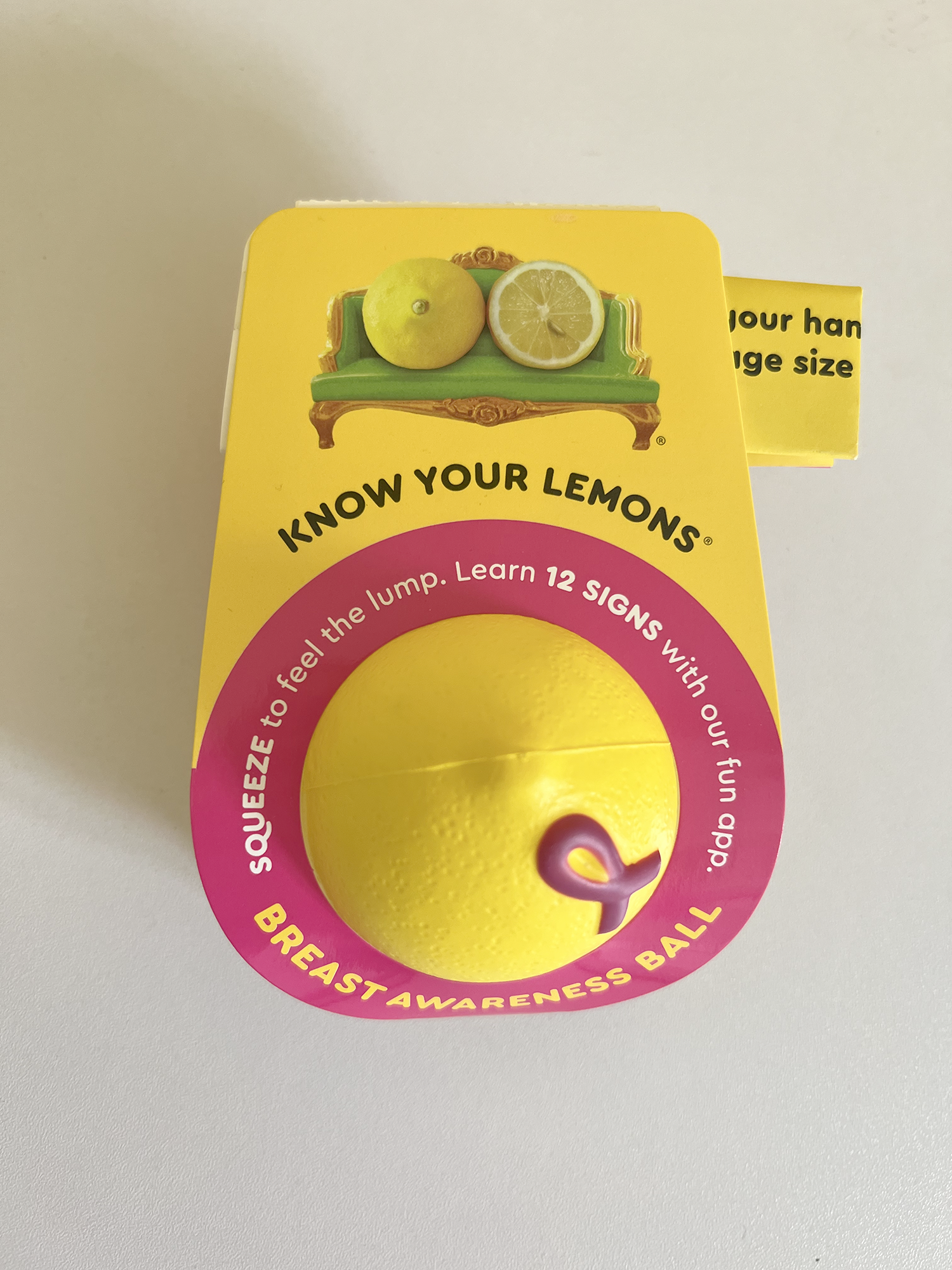 Lemon Breast Teaching Model with Lump - Know Your Lemons Breast Cancer Awareness
