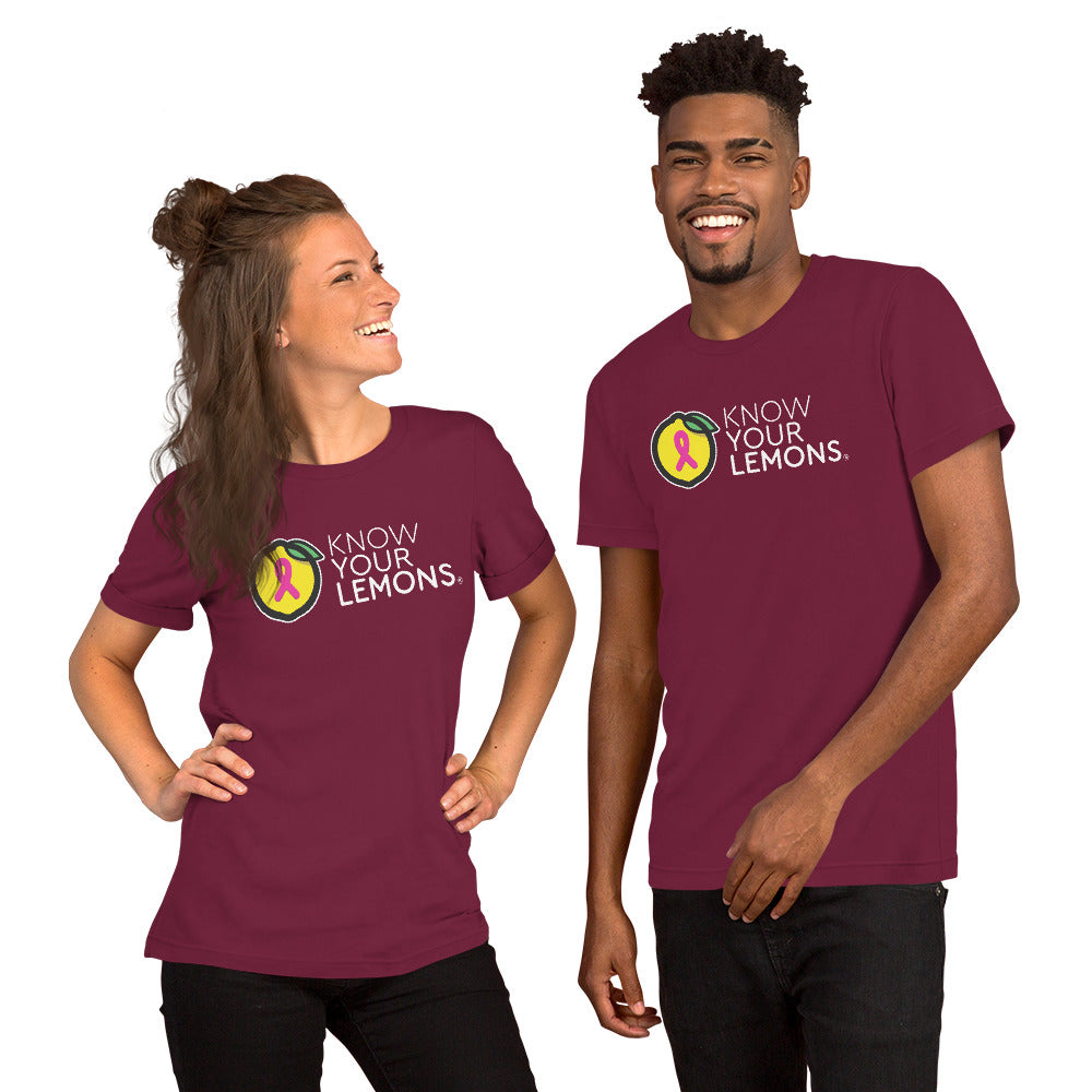 Know Your Lemons Breast Cancer Awareness Tee - Dark Colors - Know Your Lemons Breast Cancer Awareness Shop