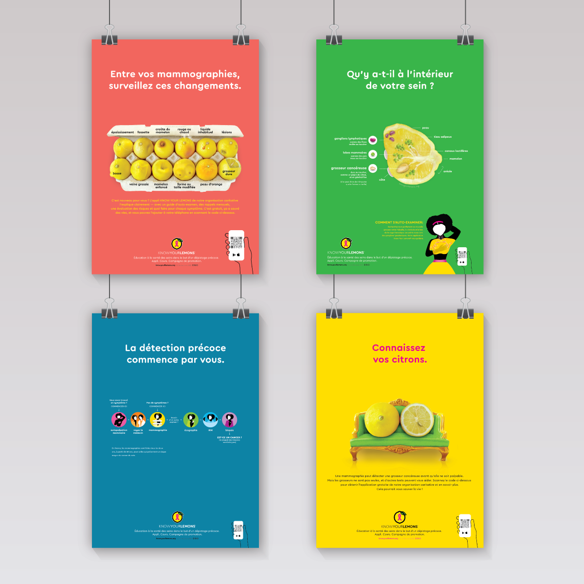 Know Your Lemons Breast Cancer Awareness Poster Set - Know Your Lemons Breast Cancer Awareness Shop