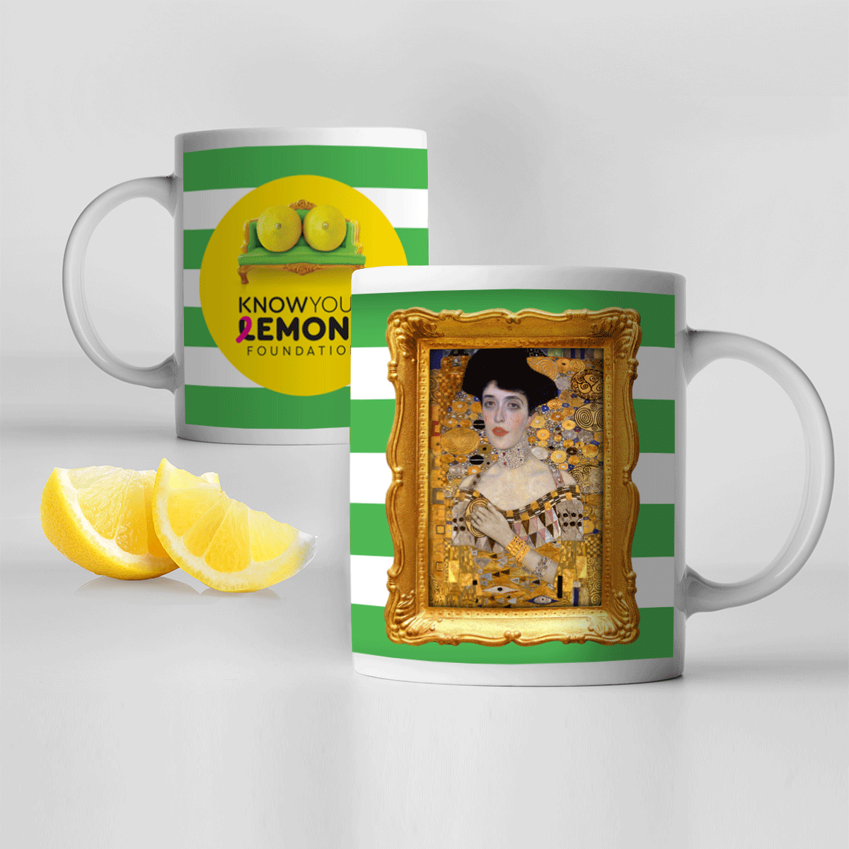 Know Your Lemons Self-Exam Historical Paintings & Figures Mug Set - Know Your Lemons Breast Cancer Awareness