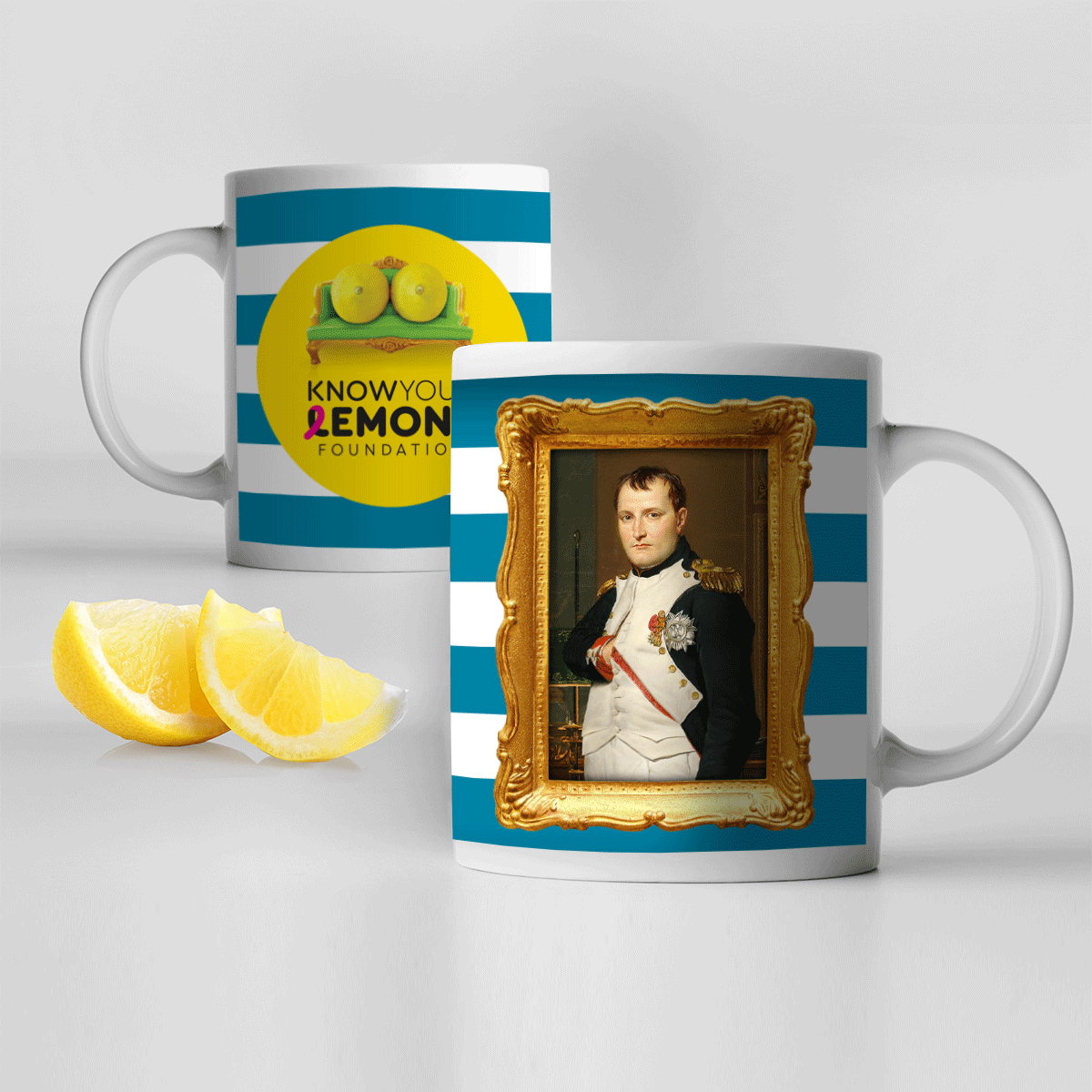 Know Your Lemons Self-Exam Historical Paintings & Figures Mug Set - Know Your Lemons Breast Cancer Awareness