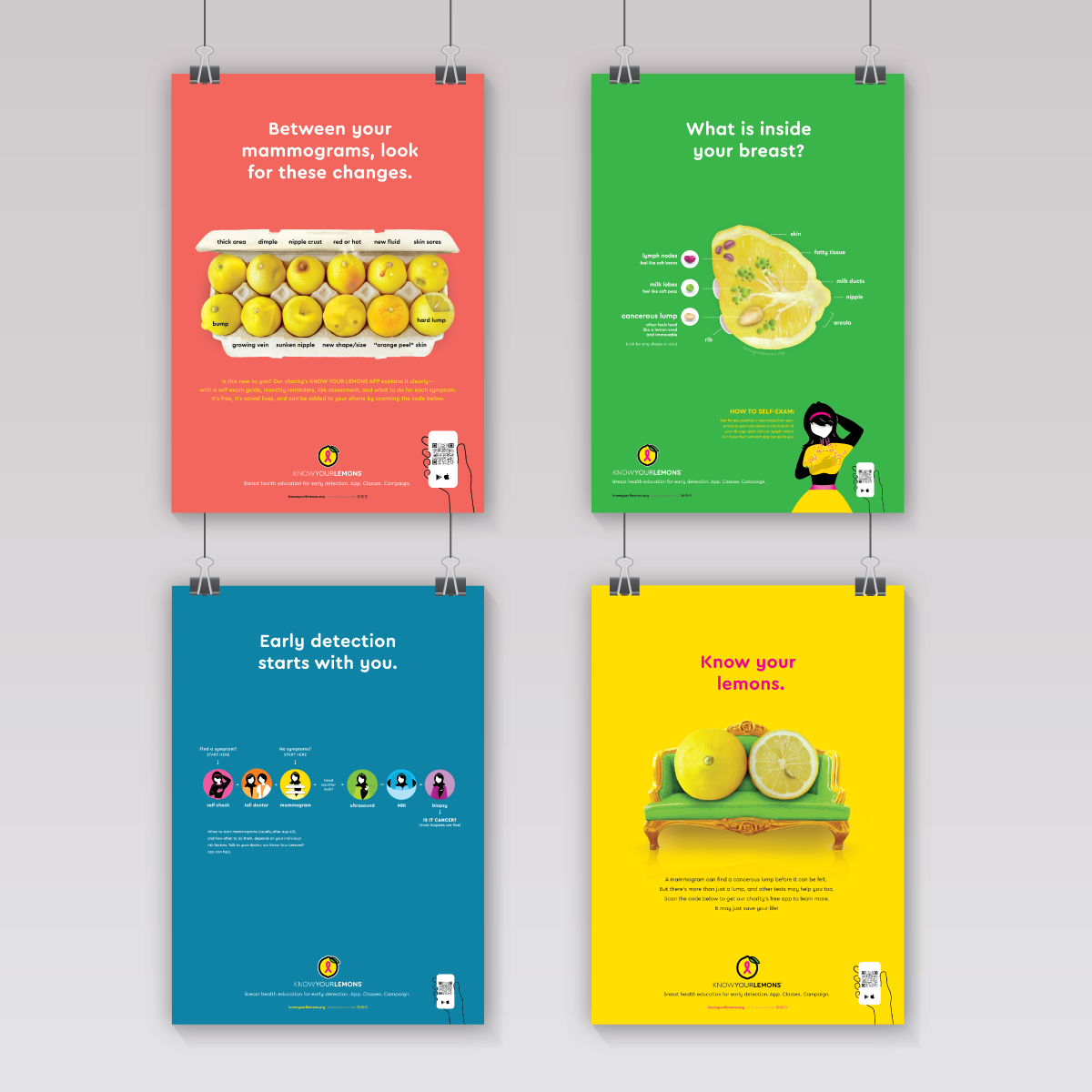 Know Your Lemons Breast Cancer Awareness Poster Set - Know Your Lemons Breast Cancer Awareness Shop