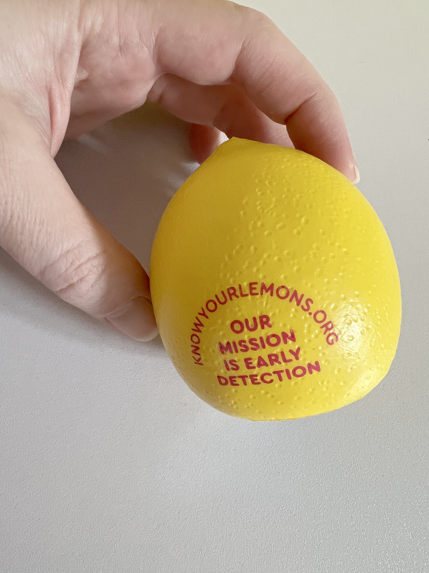 Lemon Breast Teaching Model with Lump - Know Your Lemons Breast Cancer Awareness