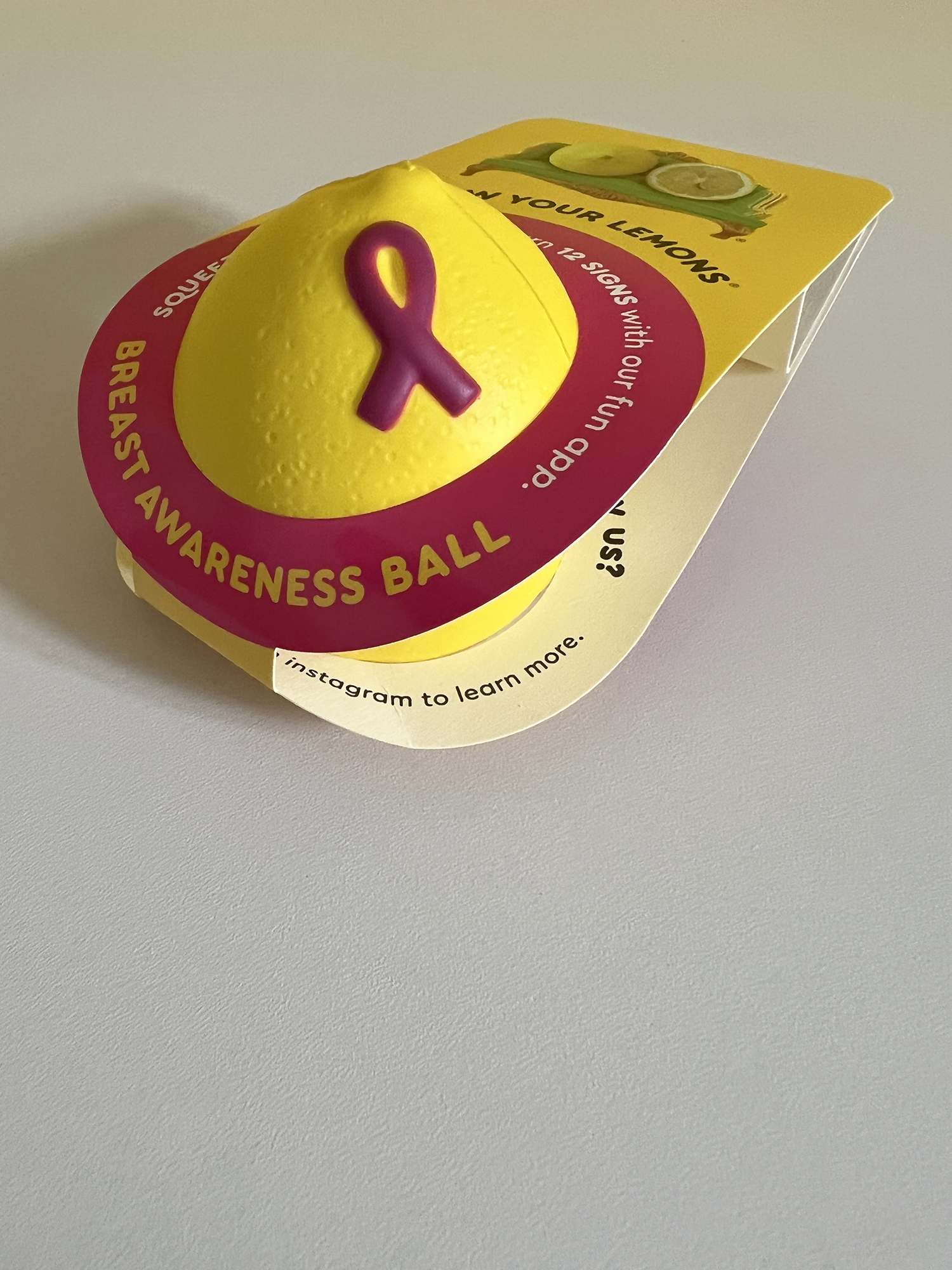 Lemon Breast Teaching Model with Lump - Know Your Lemons Breast Cancer Awareness