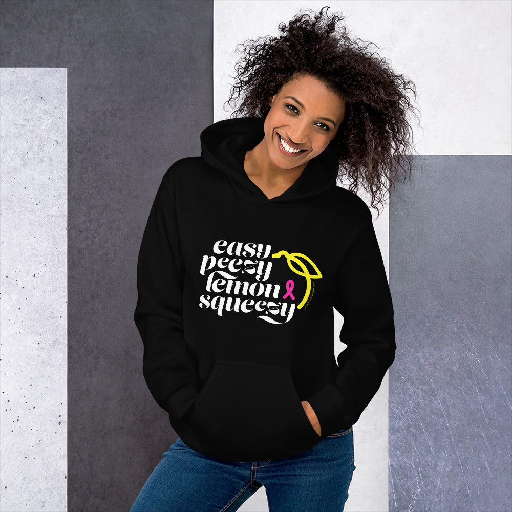 Easy Peezy Lemon Squeezy Breast Cancer Awareness Hoodie - Dark Colors - Know Your Lemons Breast Cancer Awareness Shop