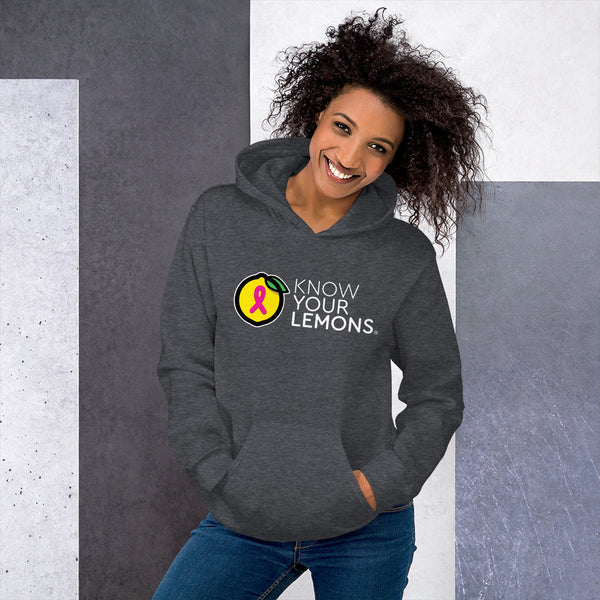 Know Your Lemons Breast Cancer Awareness Hoodie - Dark Colors - Know Your Lemons Breast Cancer Awareness Shop