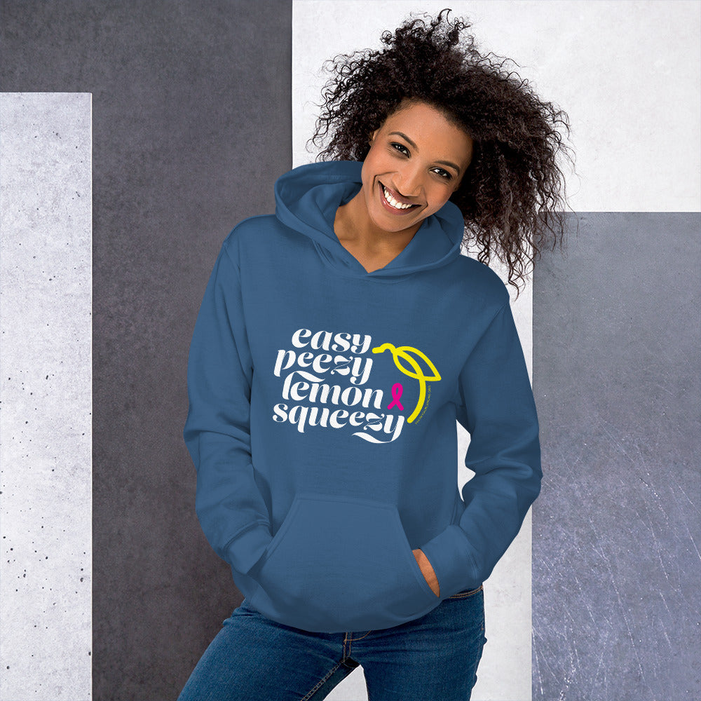 Easy Peezy Lemon Squeezy Breast Cancer Awareness Hoodie - Dark Colors - Know Your Lemons Breast Cancer Awareness Shop