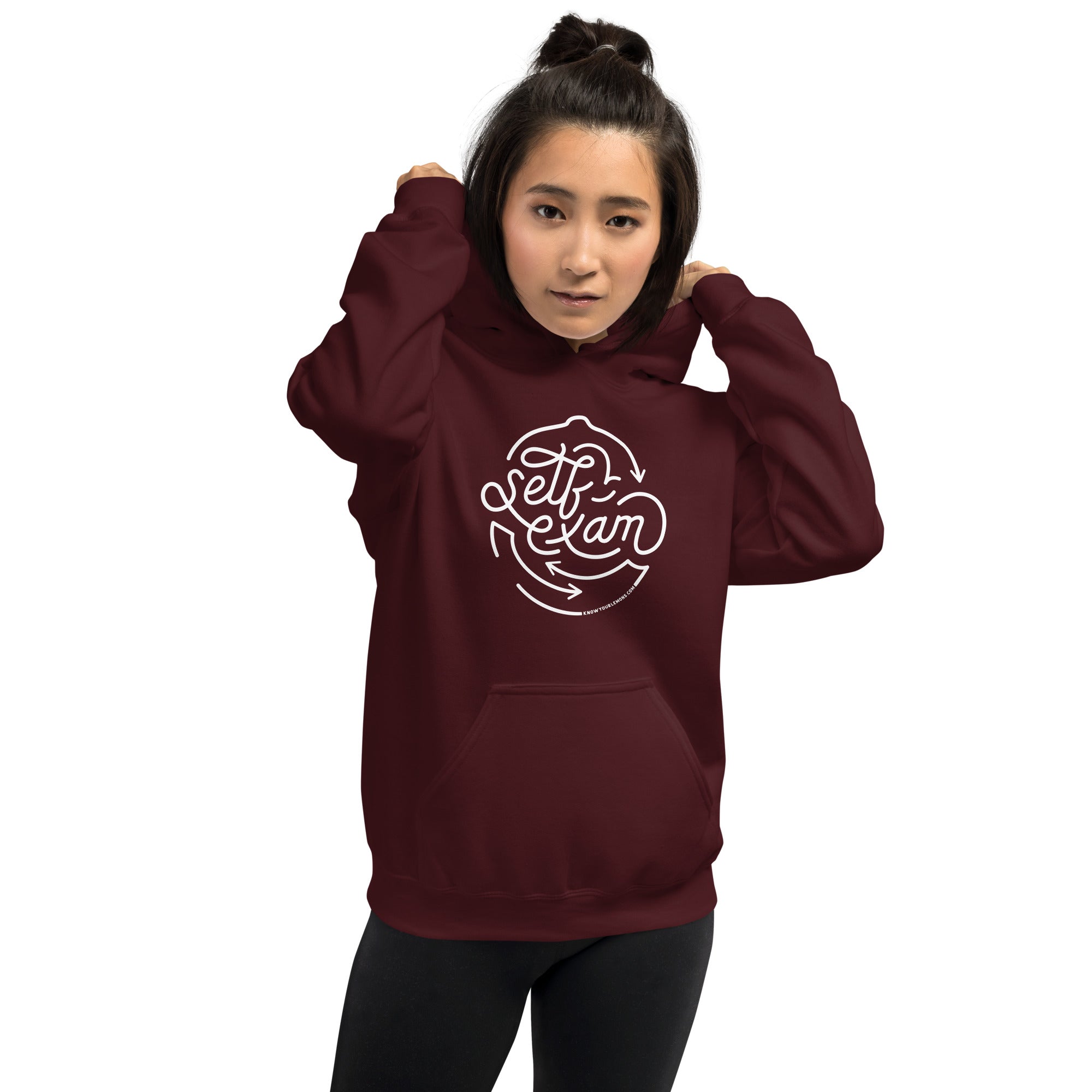 Self-Exam Breast Cancer Awareness Hoodie - Dark Colors - Know Your Lemons Breast Cancer Awareness Shop