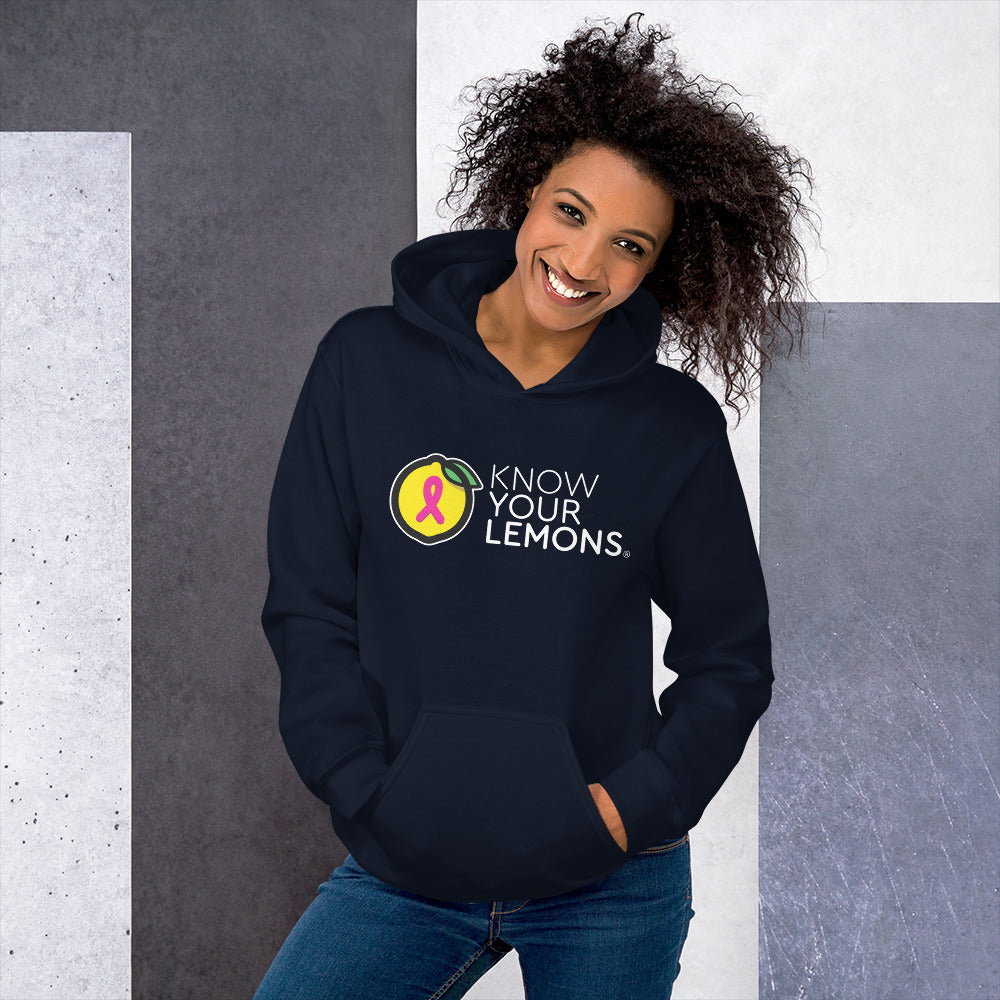 Know Your Lemons Breast Cancer Awareness Hoodie - Dark Colors - Know Your Lemons Breast Cancer Awareness Shop