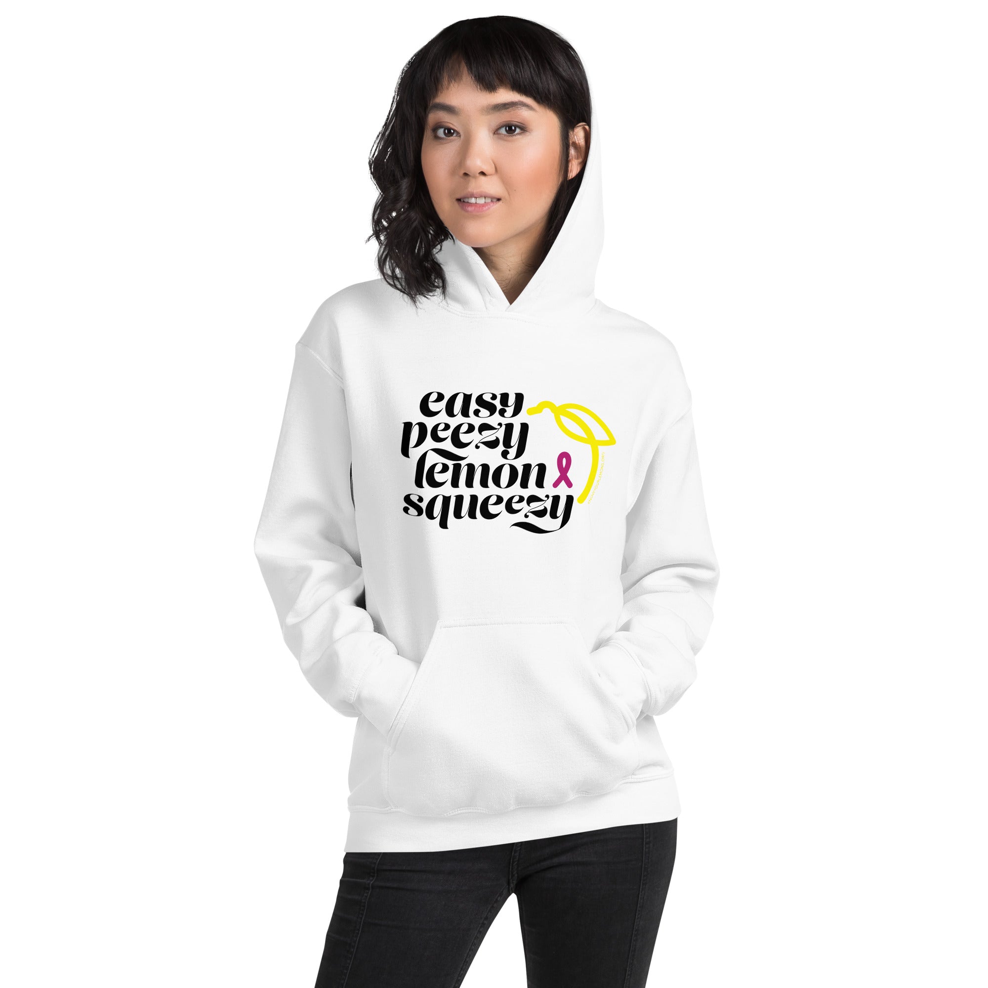Easy Peezy Lemon Squeezy Breast Cancer Awareness Hoodie - Light Colors - Know Your Lemons Breast Cancer Awareness Shop