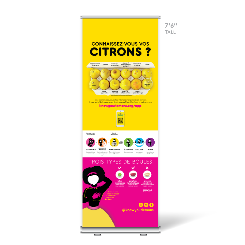 Cobranded Know Your Lemons Breast Cancer Awareness Retractable Banner Stand - Know Your Lemons Breast Cancer Awareness Shop