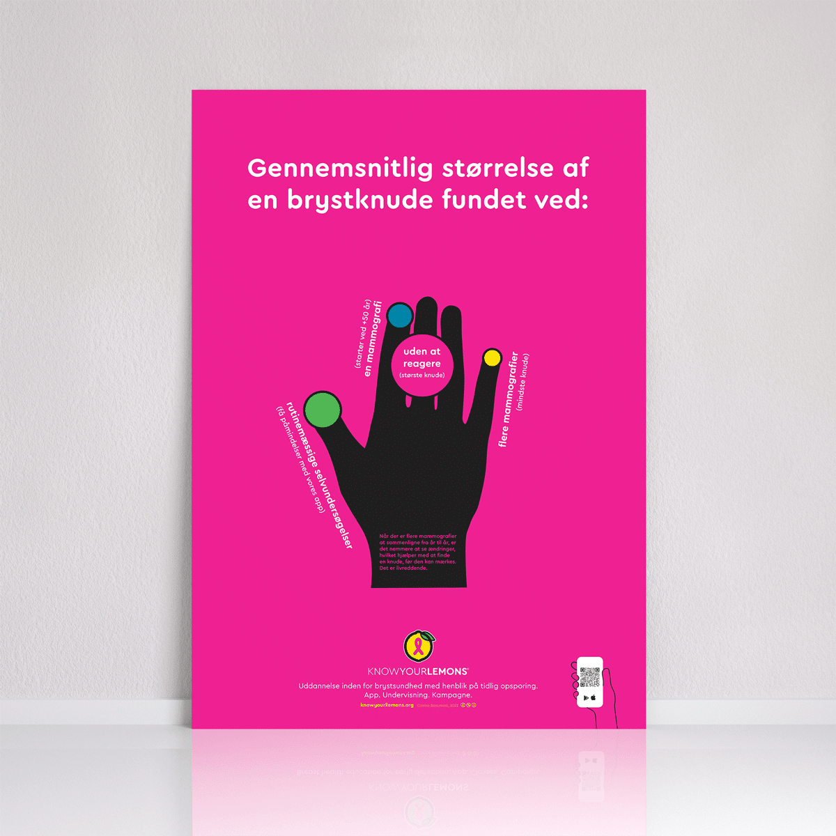 Lump Sizes Poster - Know Your Lemons Breast Cancer Awareness Shop