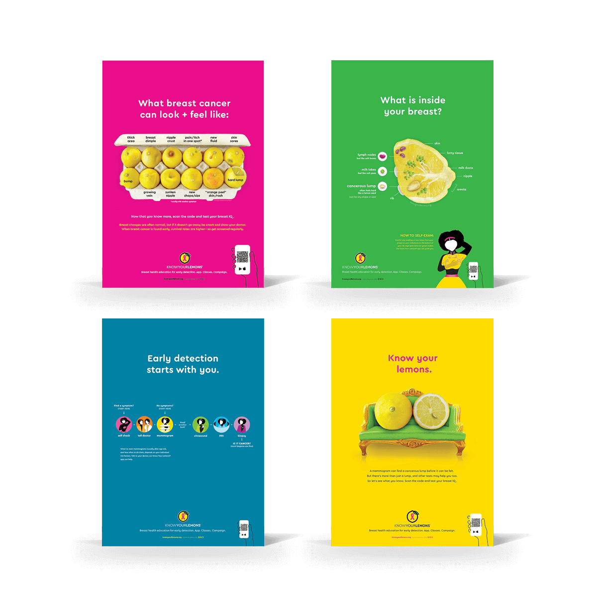 Know Your Lemons Breast Cancer Awareness Poster Set - Know Your Lemons Breast Cancer Awareness Shop