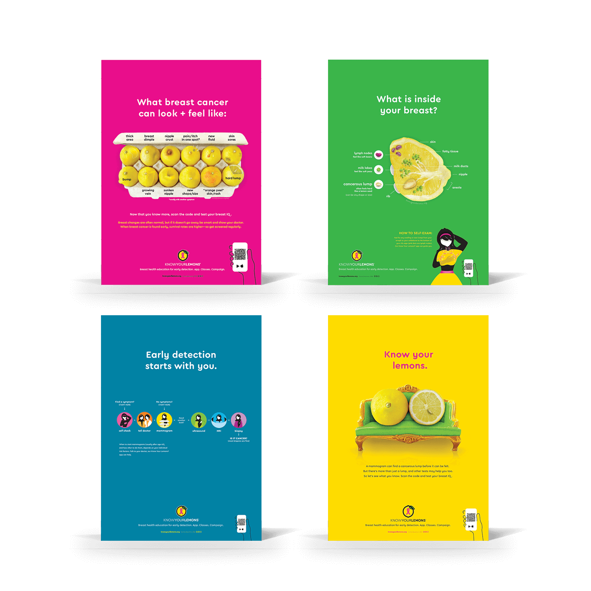 Know Your Lemons Breast Cancer Awareness Poster Set - Know Your Lemons Breast Cancer Awareness Shop