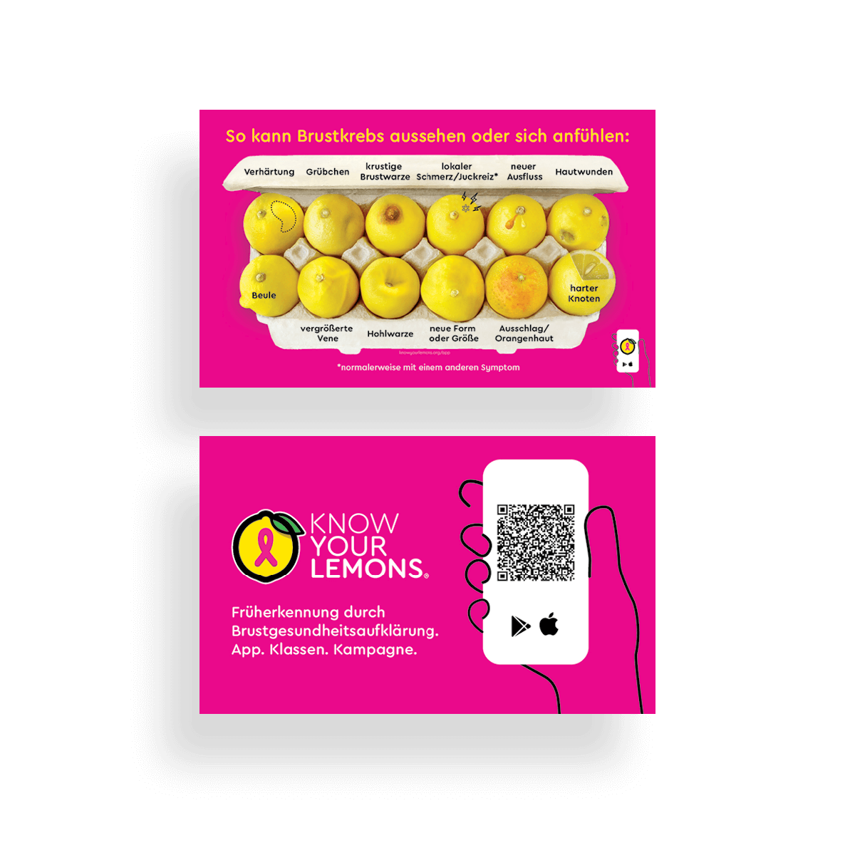 12 Signs: Know Your Lemons Breast Cancer Awareness Cards (1000 count)
