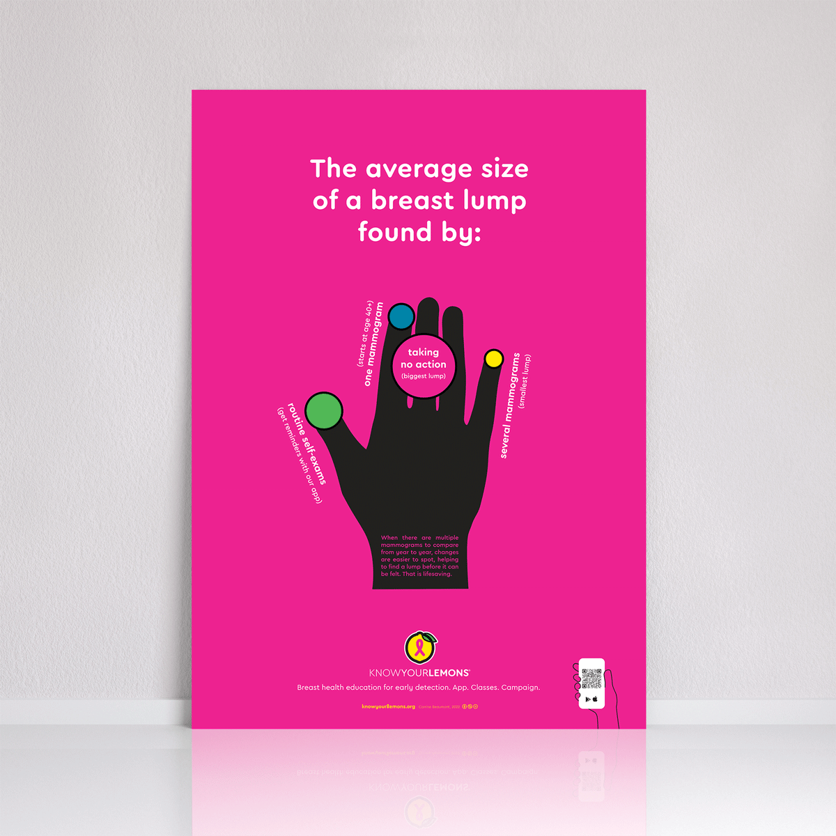 Lump Sizes Poster - Know Your Lemons Breast Cancer Awareness Shop