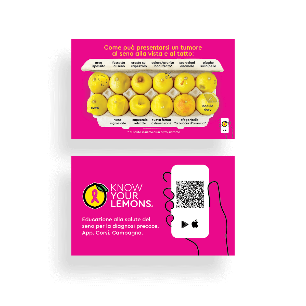 12 Signs: Know Your Lemons Breast Cancer Awareness Cards (1000 count)