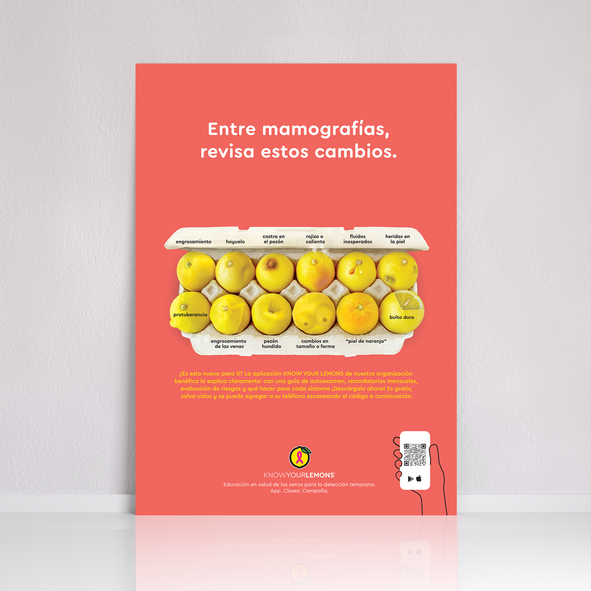 Mammogram 12 Signs of Breast Cancer Poster (multiple languages) - Know Your Lemons Breast Cancer Awareness Shop