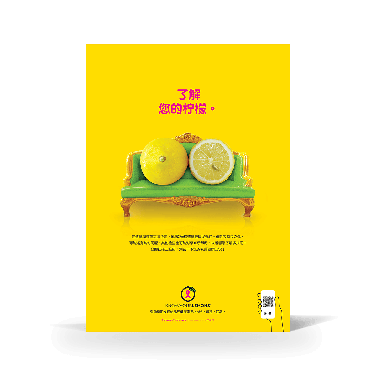 Know Your Lemons Mammogram Poster - Know Your Lemons Breast Cancer Awareness Shop