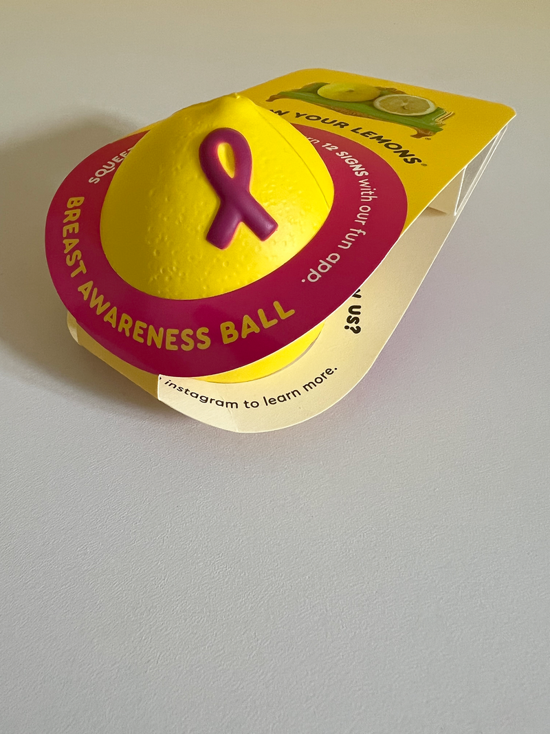 Lemon Breast Teaching Model with Lump - Know Your Lemons Breast Cancer Awareness