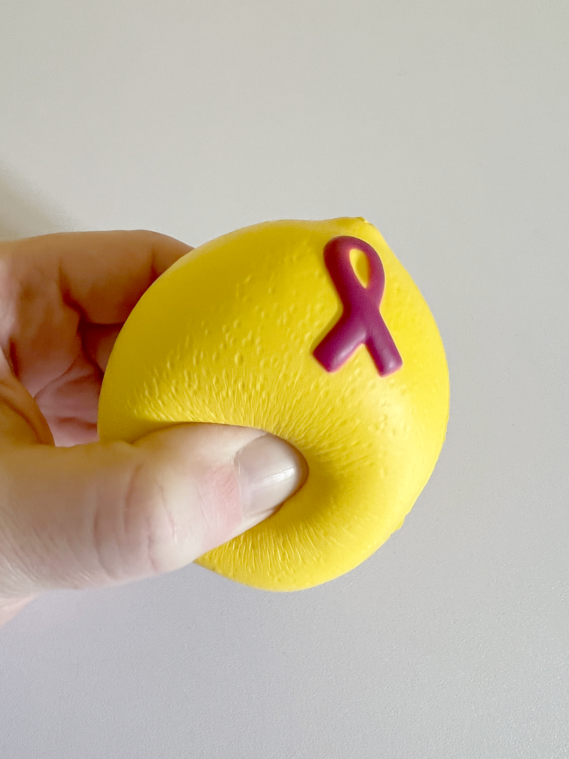 Lemon Breast Teaching Model with Lump - Know Your Lemons Breast Cancer Awareness