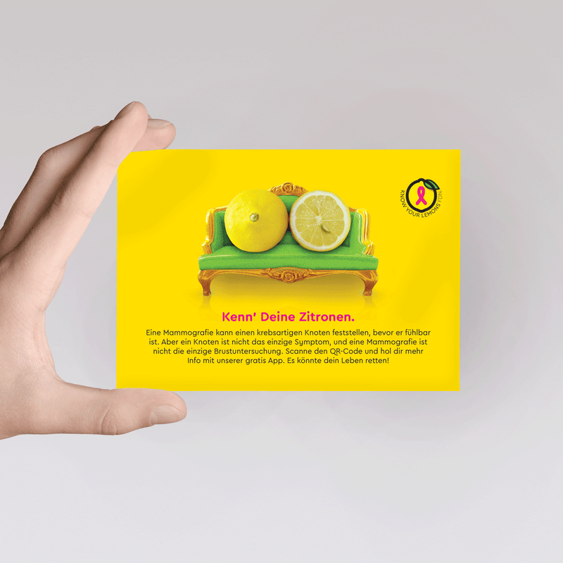Know Your Lemons Mammogram Postcard Packs (multiple languages) - Know Your Lemons Breast Cancer Awareness Shop