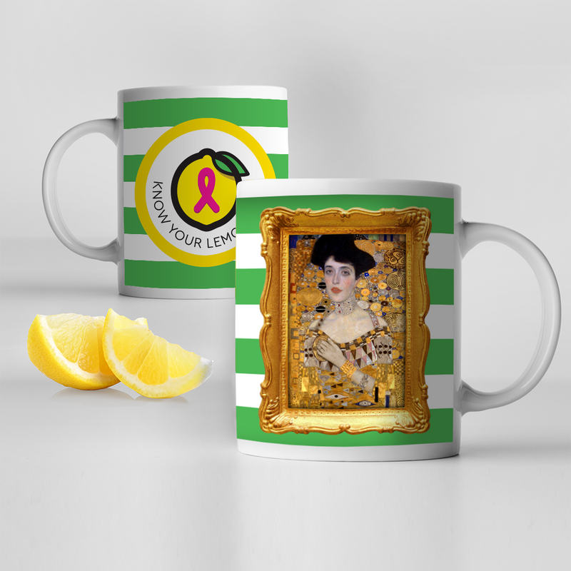 Woman in Gold Know Your Lemons Self-Exam Mug - Know Your Lemons Breast Cancer Awareness Shop