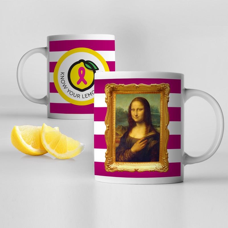 Mona Lisa Know Your Lemons Self-Exam Mug - Know Your Lemons Breast Cancer Awareness Shop
