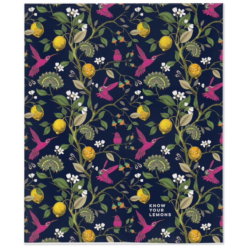 Lemon Foliage Pink Bird Know Your Lemons Breast Cancer Early Detection Blanket - Know Your Lemons Breast Cancer Awareness