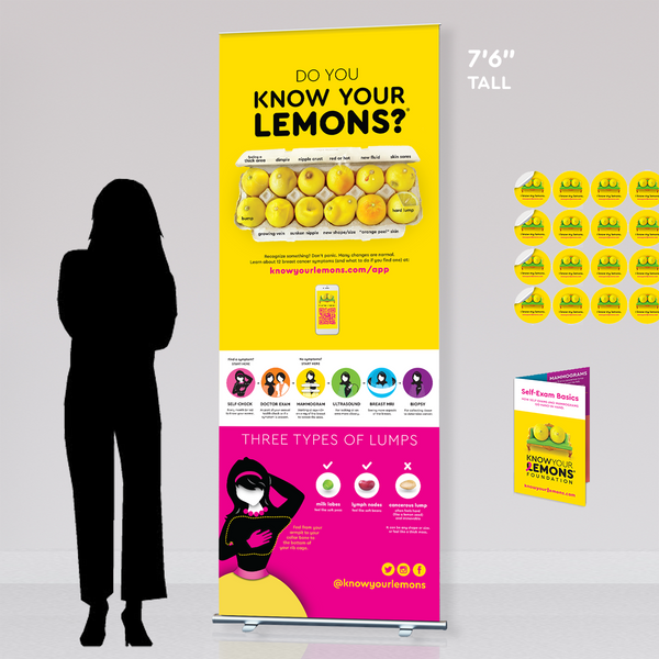 Know Your Lemons Breast Cancer Awareness Retractable Banner Stand Bundle - Know Your Lemons Breast Cancer Awareness