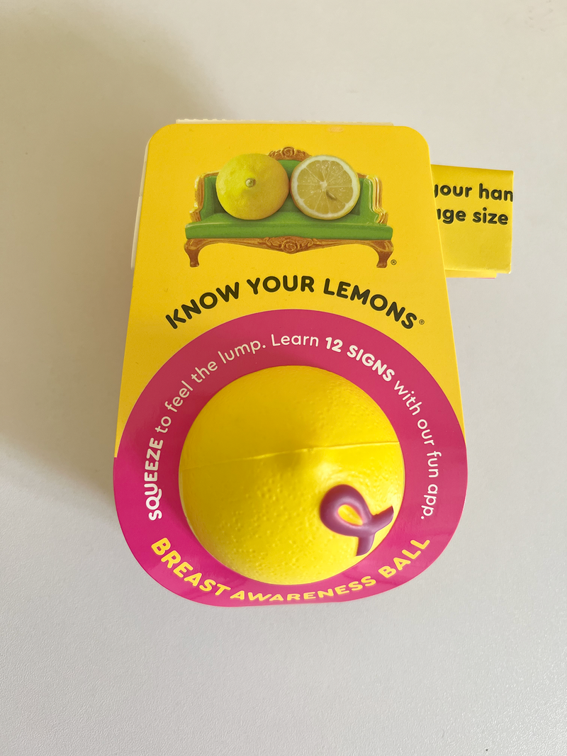 Lemon Breast Teaching Model with Lump - Know Your Lemons Breast Cancer Awareness