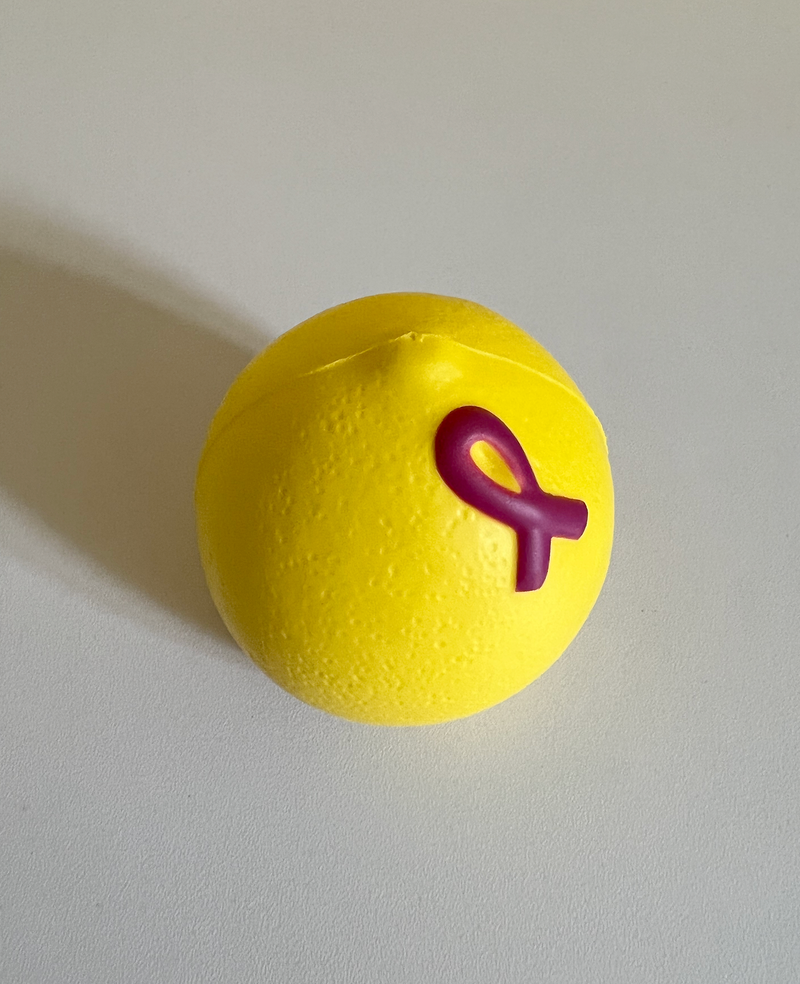 Lemon Breast Teaching Model with Lump - Know Your Lemons Breast Cancer Awareness