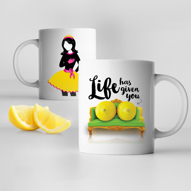 "Life Has Given You Lemons" Breast Cancer Awareness Mug - Know Your Lemons Breast Cancer Awareness
