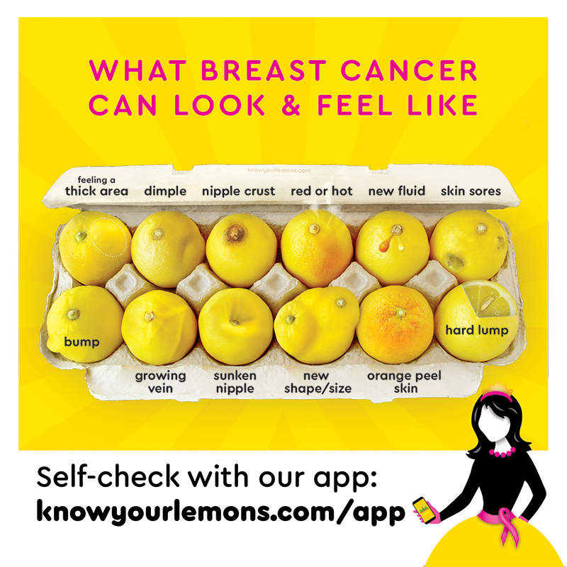 Self-Exam Mirror Decal (~5x5 in/12x12cm) "Instant Self-Exam Booth" - Know Your Lemons Breast Cancer Awareness