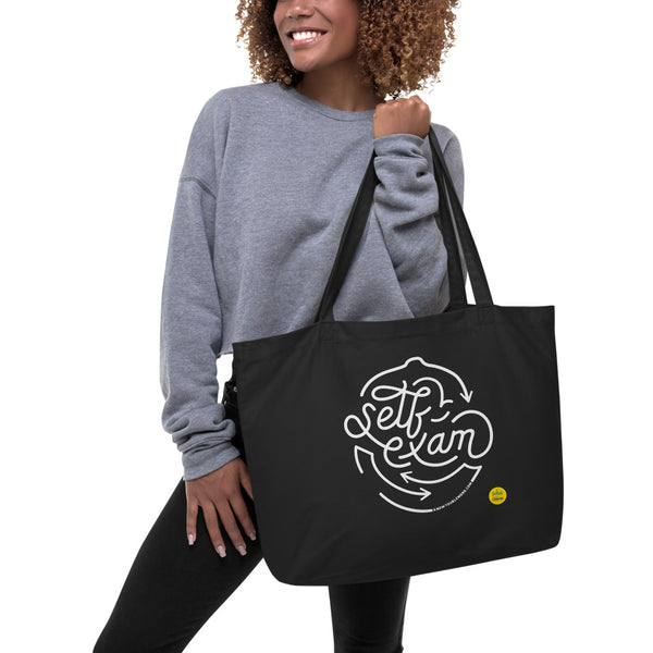 Large organic Self-Exam tote bag - Know Your Lemons Breast Cancer Awareness